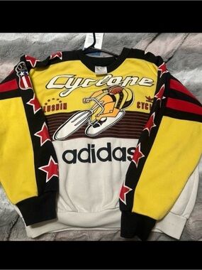 Adidas Cyclone Cycling Yellow & White Graphic Sweatshirt